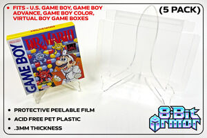 5 Box Protectors for Nintendo Game Boy / Virtual / Advance / Color Clear Cases